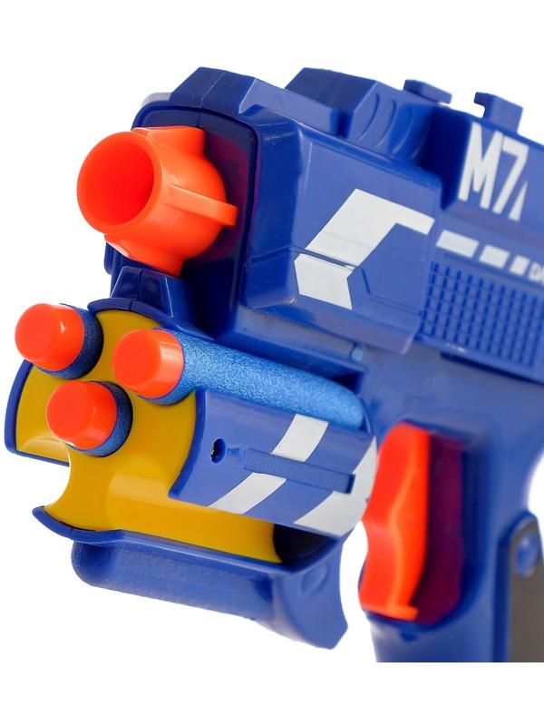 Бластер М7, стреляет мягкими пулями, цвета МИКС