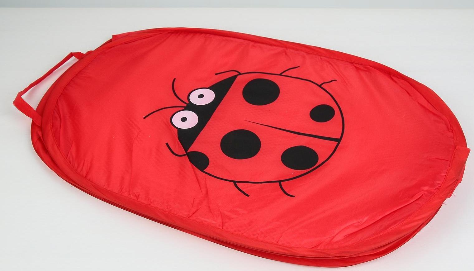 Корзина-сетка Доляна «Божья коровка», складная, 32×32×52 см, цвет красный