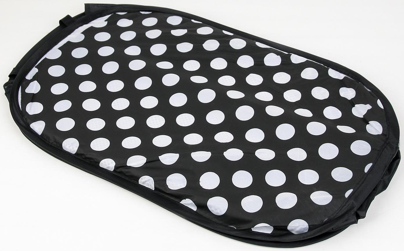 Корзина-сетка «Горошек», складная, 32×32×52 см, цвет чёрный