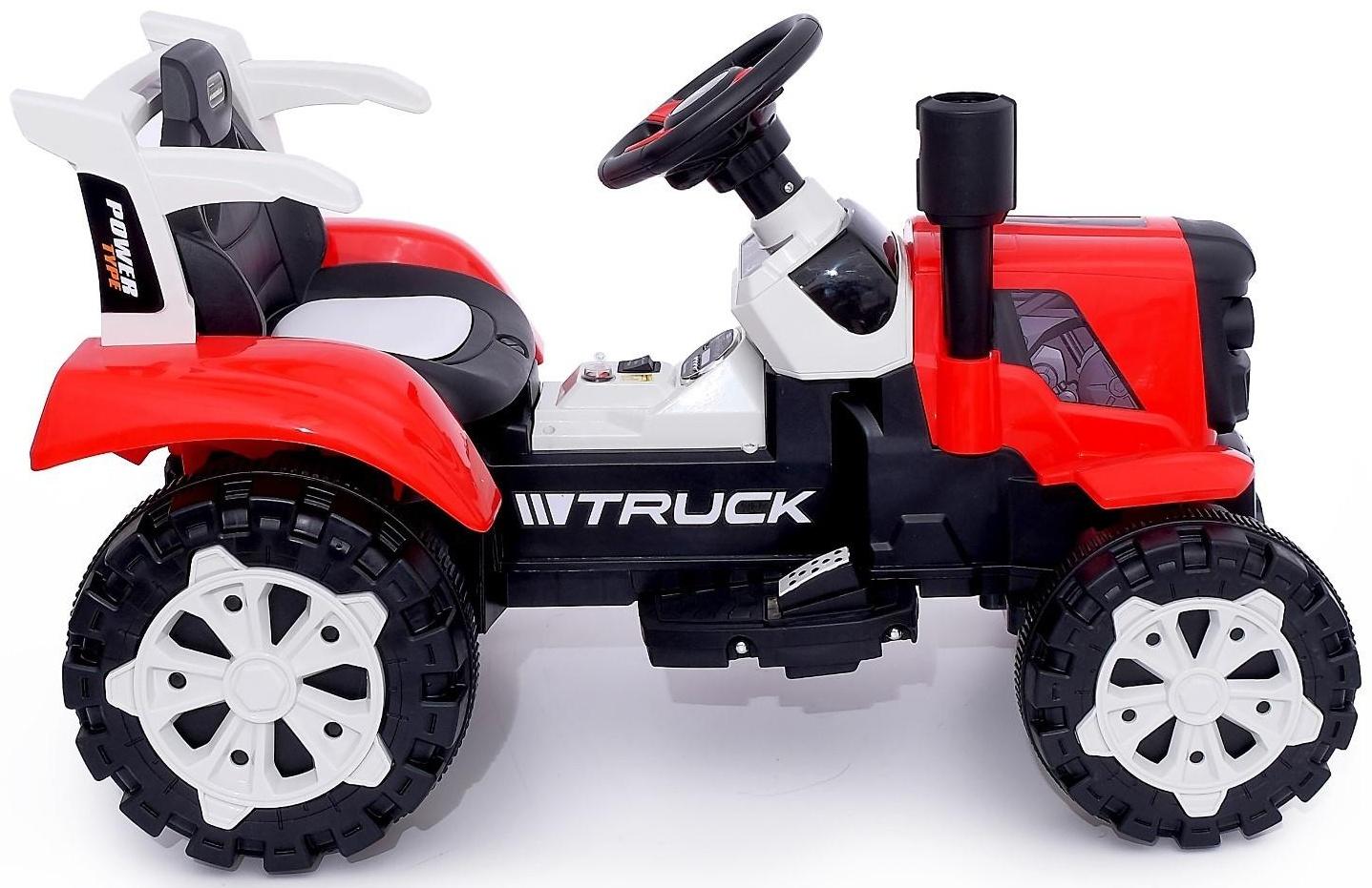 Электромобиль «Трактор», с прицепом, 2 мотора, цвет красный