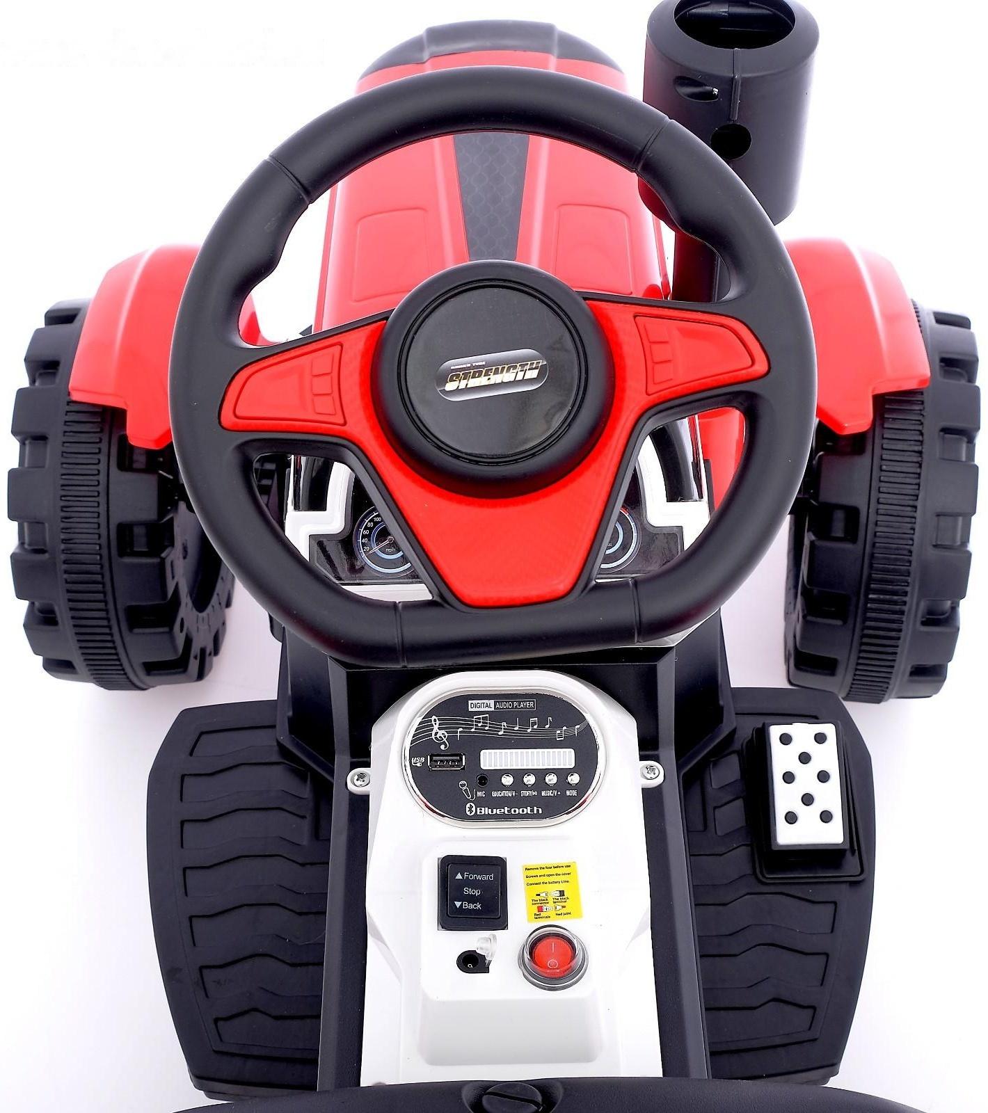 Электромобиль «Трактор», с прицепом, 2 мотора, цвет красный