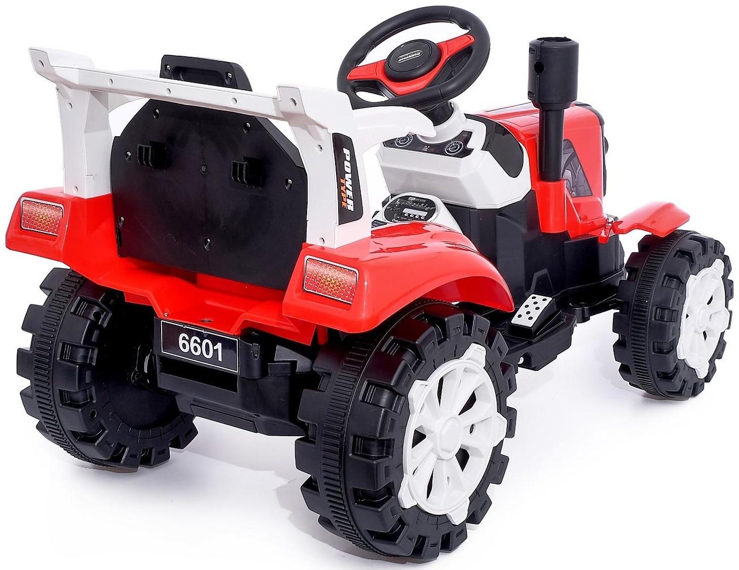Электромобиль «Трактор», с прицепом, 2 мотора, цвет красный