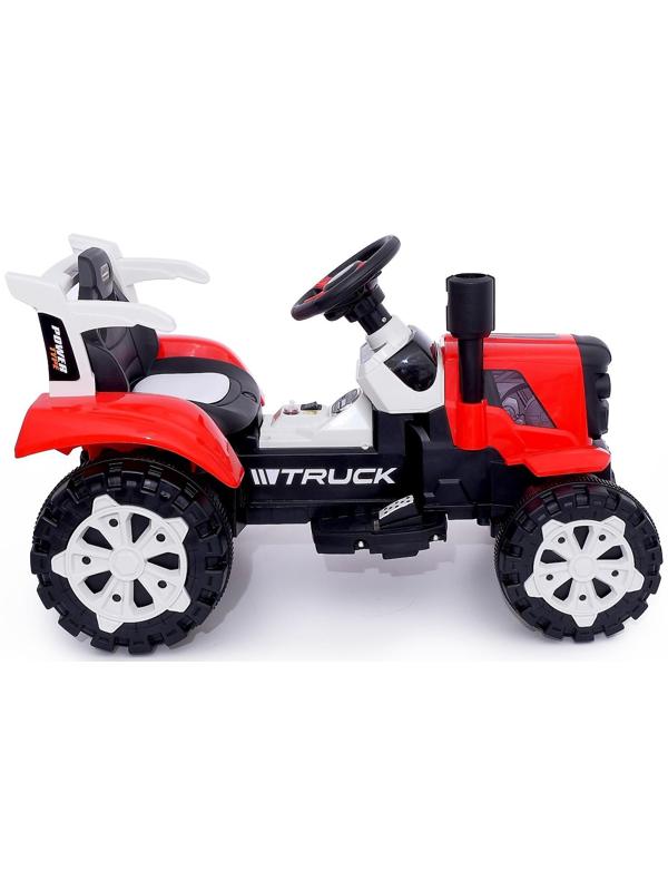 Электромобиль «Трактор», с прицепом, 2 мотора, цвет красный