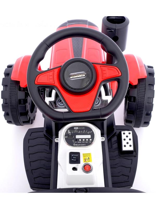 Электромобиль «Трактор», с прицепом, 2 мотора, цвет красный