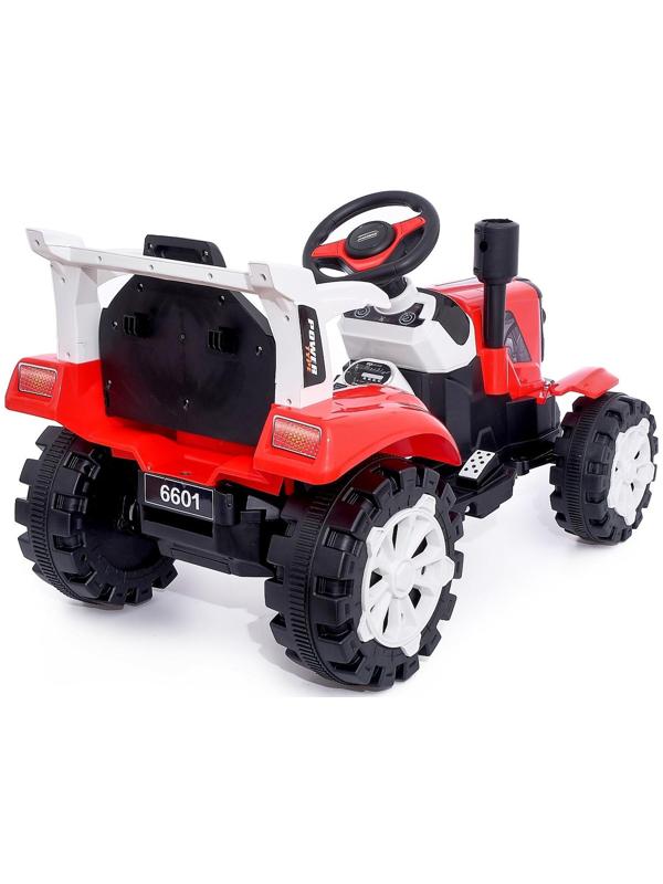 Электромобиль «Трактор», с прицепом, 2 мотора, цвет красный