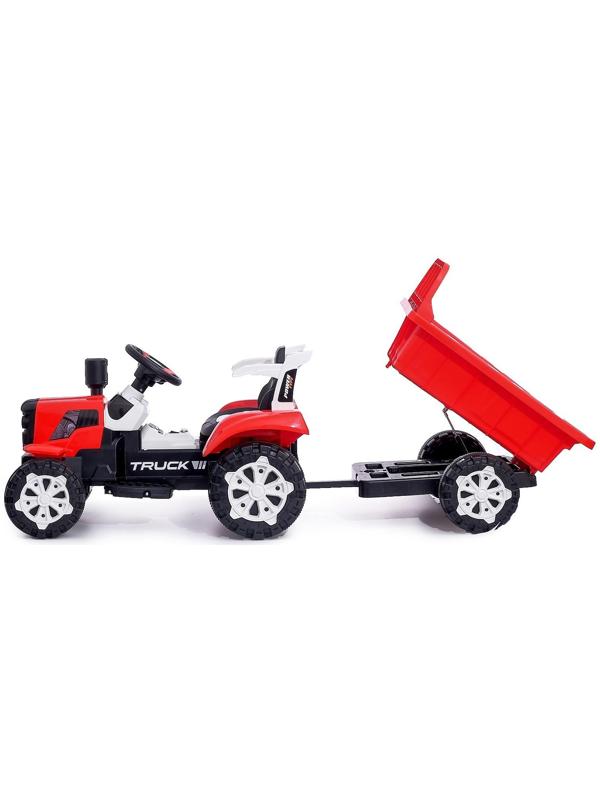 Электромобиль «Трактор», с прицепом, 2 мотора, цвет красный