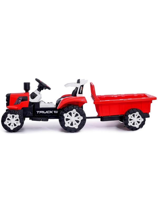Электромобиль «Трактор», с прицепом, 2 мотора, цвет красный