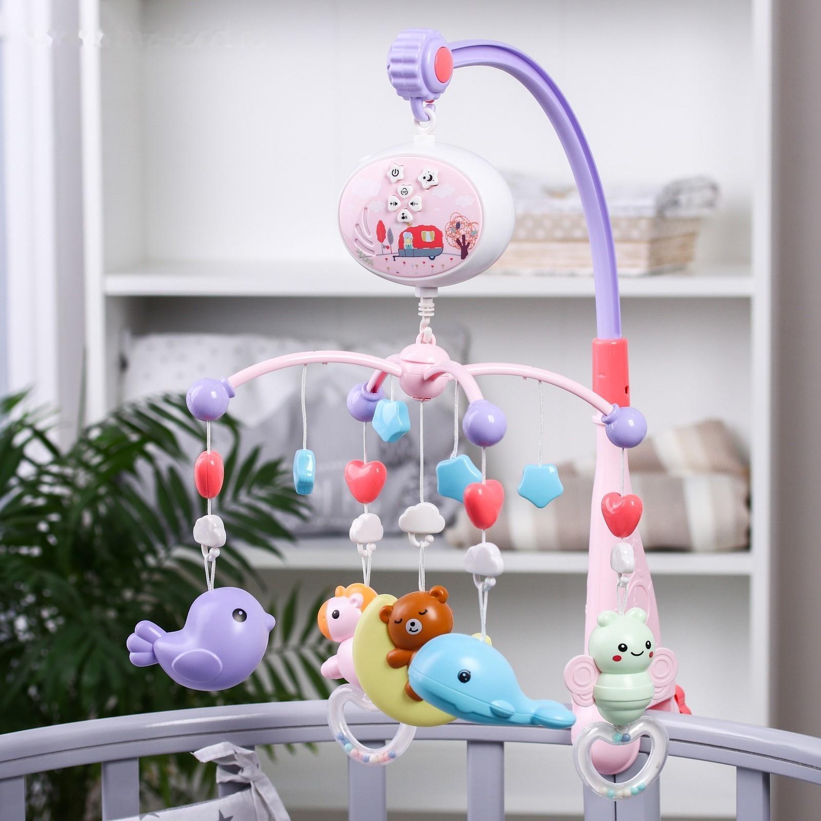 Мобиль музыкальный «Гриб. Мишка на луне», с проектором, цвет МИКС