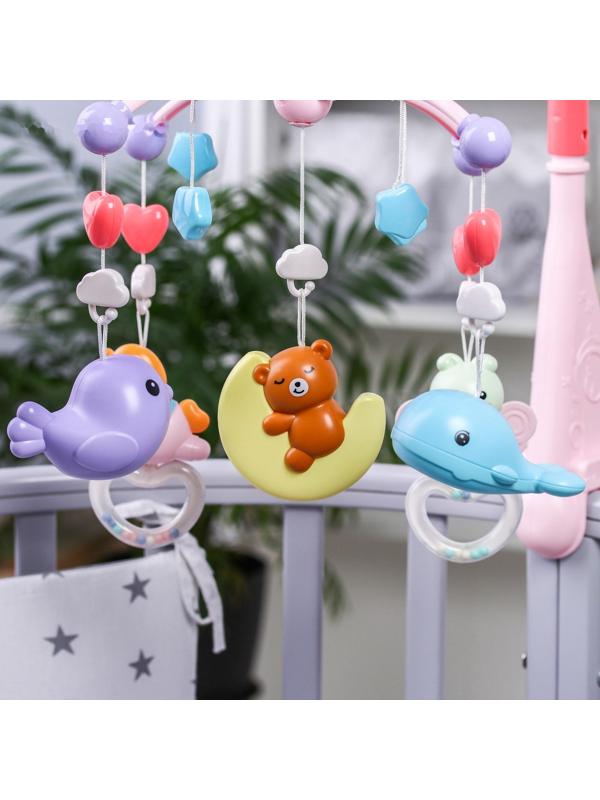 Мобиль музыкальный «Гриб. Мишка на луне», с проектором, цвет МИКС