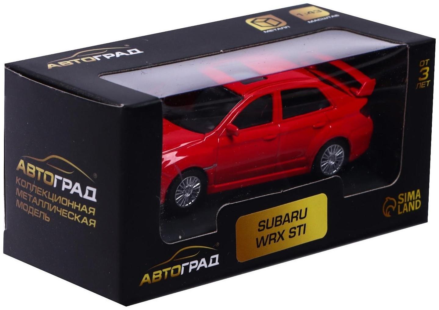 Машина металлическая SUBARU WRX STI, 1:43, цвет красный