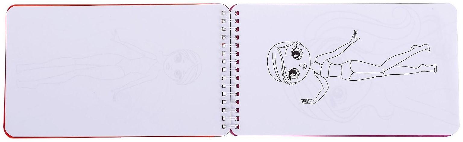 Альбом с наклейками и трафаретами «Модный стилист», 72 стр.