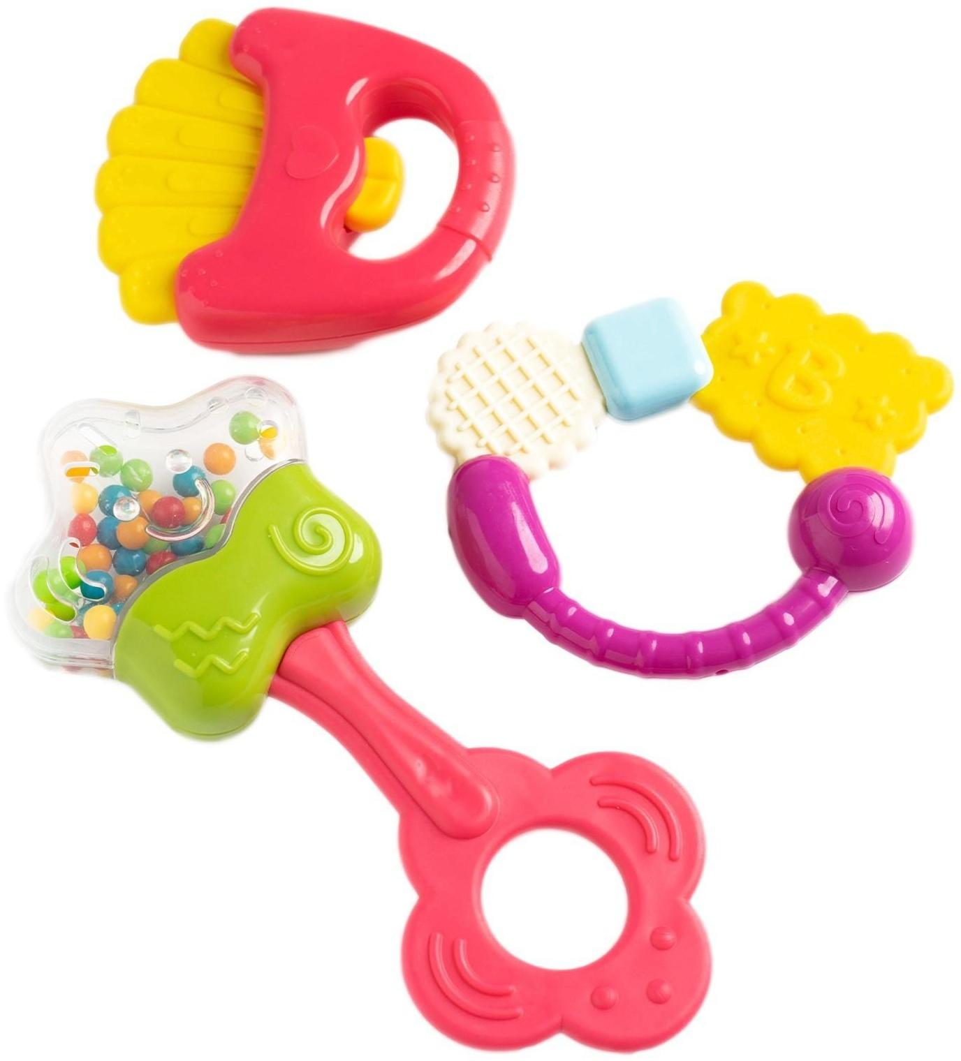 Набор погремушек «Сладости» с прорезывателем, 3 шт