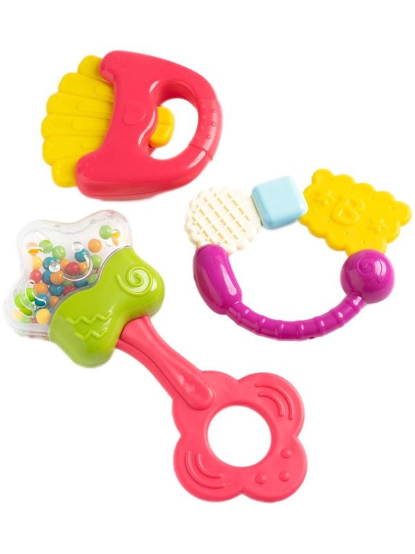 Набор погремушек «Сладости» с прорезывателем, 3 шт