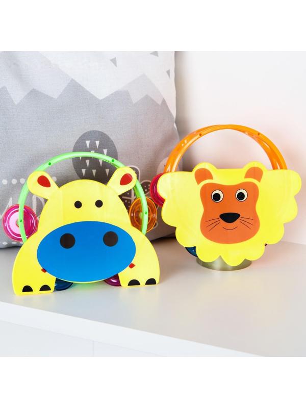 Погремушка - бубен «Животные», виды МИКС