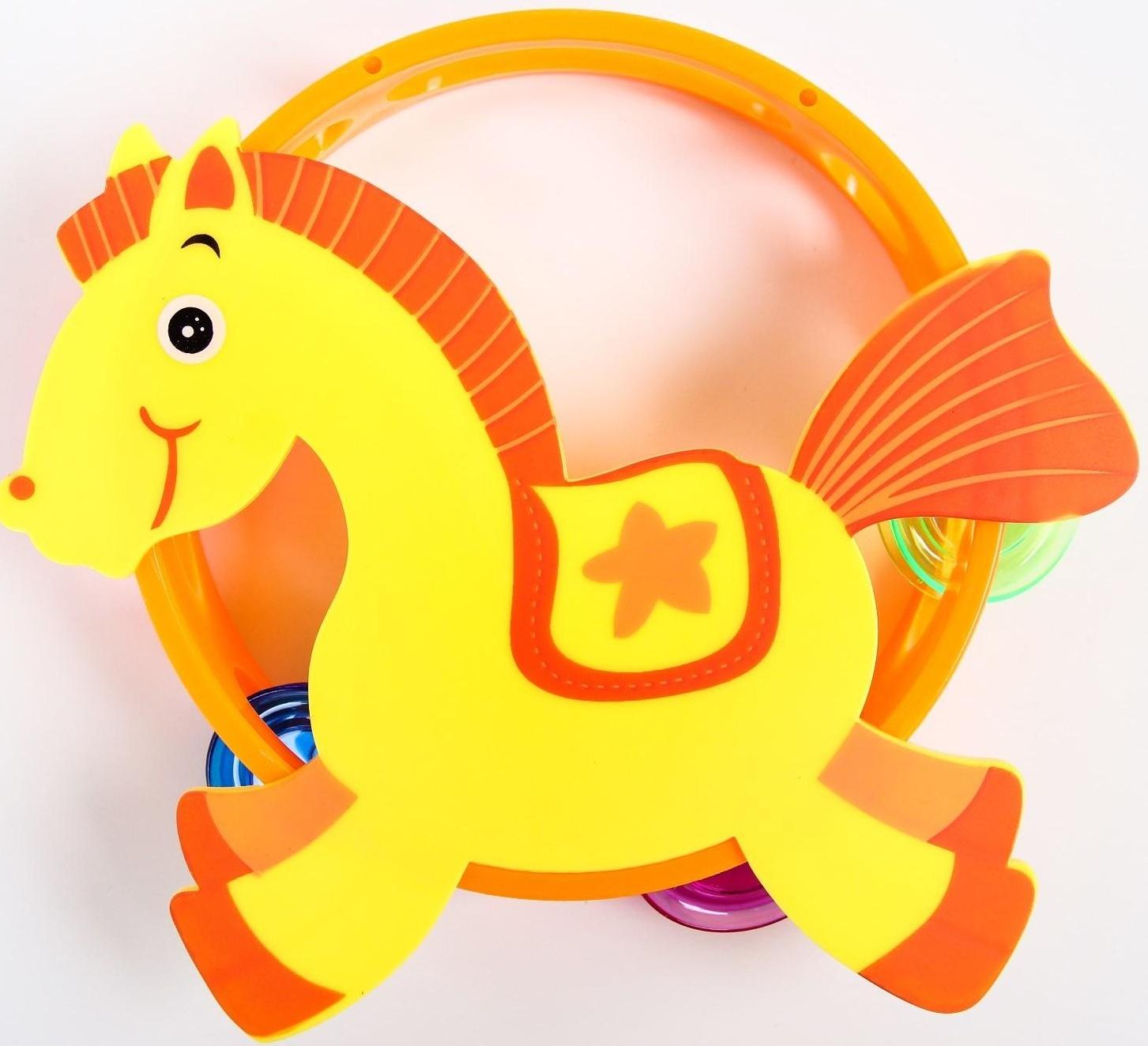 Погремушка бубен «Жирафик, Лошадка», виды МИКС