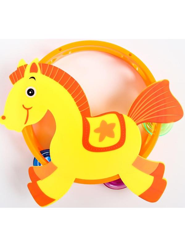 Погремушка бубен «Жирафик, Лошадка», виды МИКС