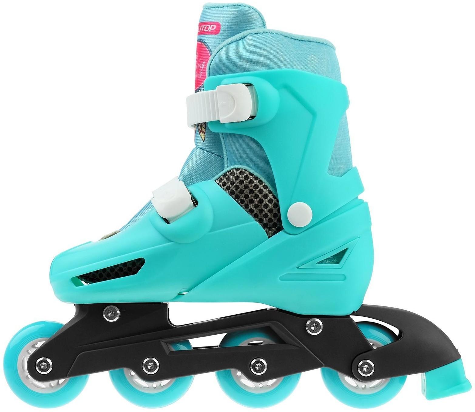 Роликовые коньки раздвижные, размер 34-37, колёса PVC 64 мм, пластиковая рама