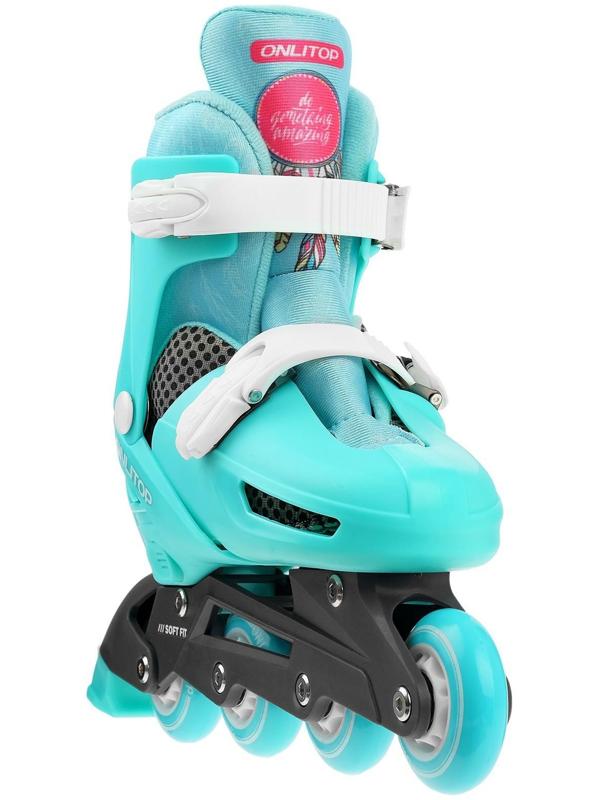 Роликовые коньки раздвижные, размер 34-37, колёса PVC 64 мм, пластиковая рама