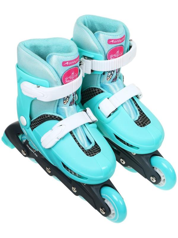 Роликовые коньки раздвижные, размер 34-37, колёса PVC 64 мм, пластиковая рама