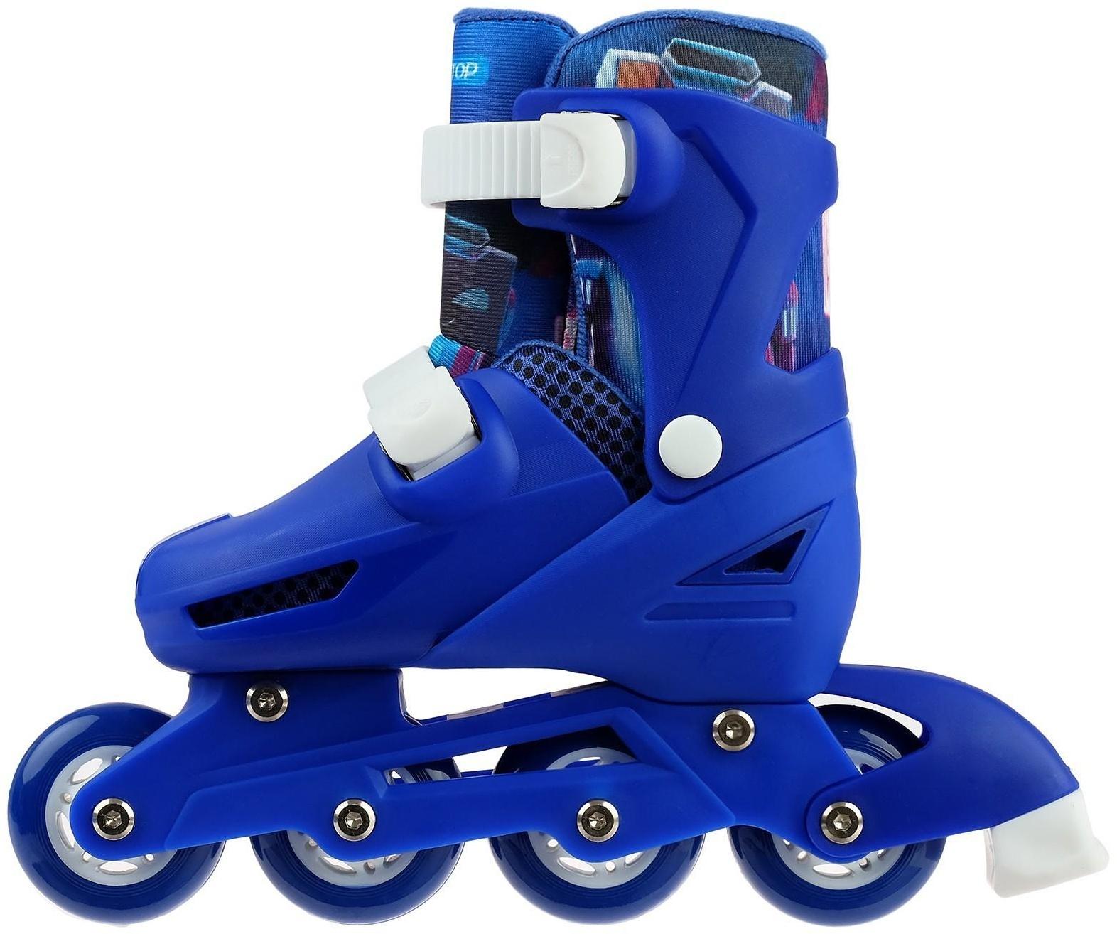 Роликовые коньки раздвижные, размер 34-37, колёса PVC 64 мм, пластиковая рама