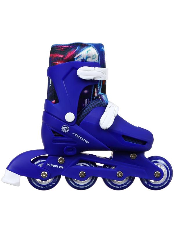 Роликовые коньки раздвижные, размер 34-37, колёса PVC 64 мм, пластиковая рама