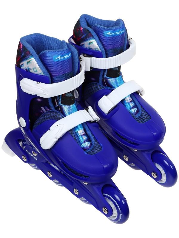 Роликовые коньки раздвижные, размер 34-37, колёса PVC 64 мм, пластиковая рама