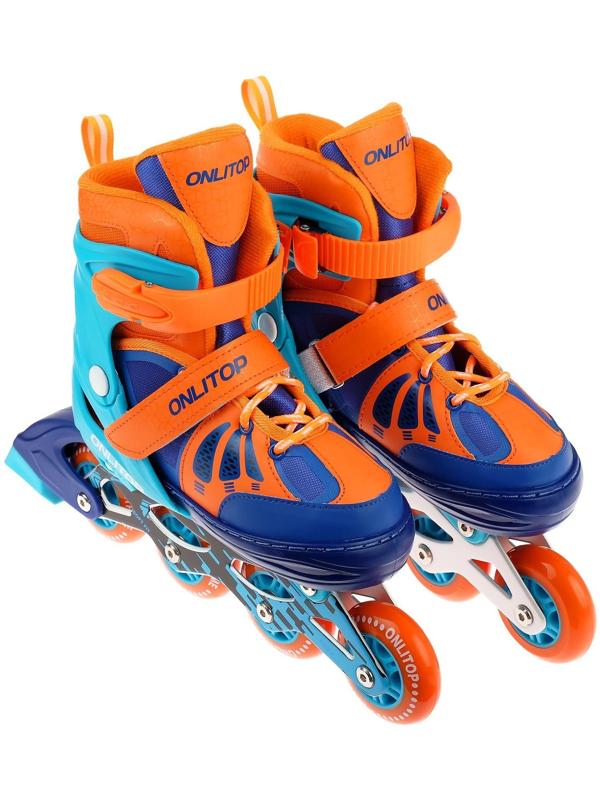 Роликовые коньки раздвижные, размер 30-33, колёса PU 64 мм, алюминиевая рама, ABEC 7