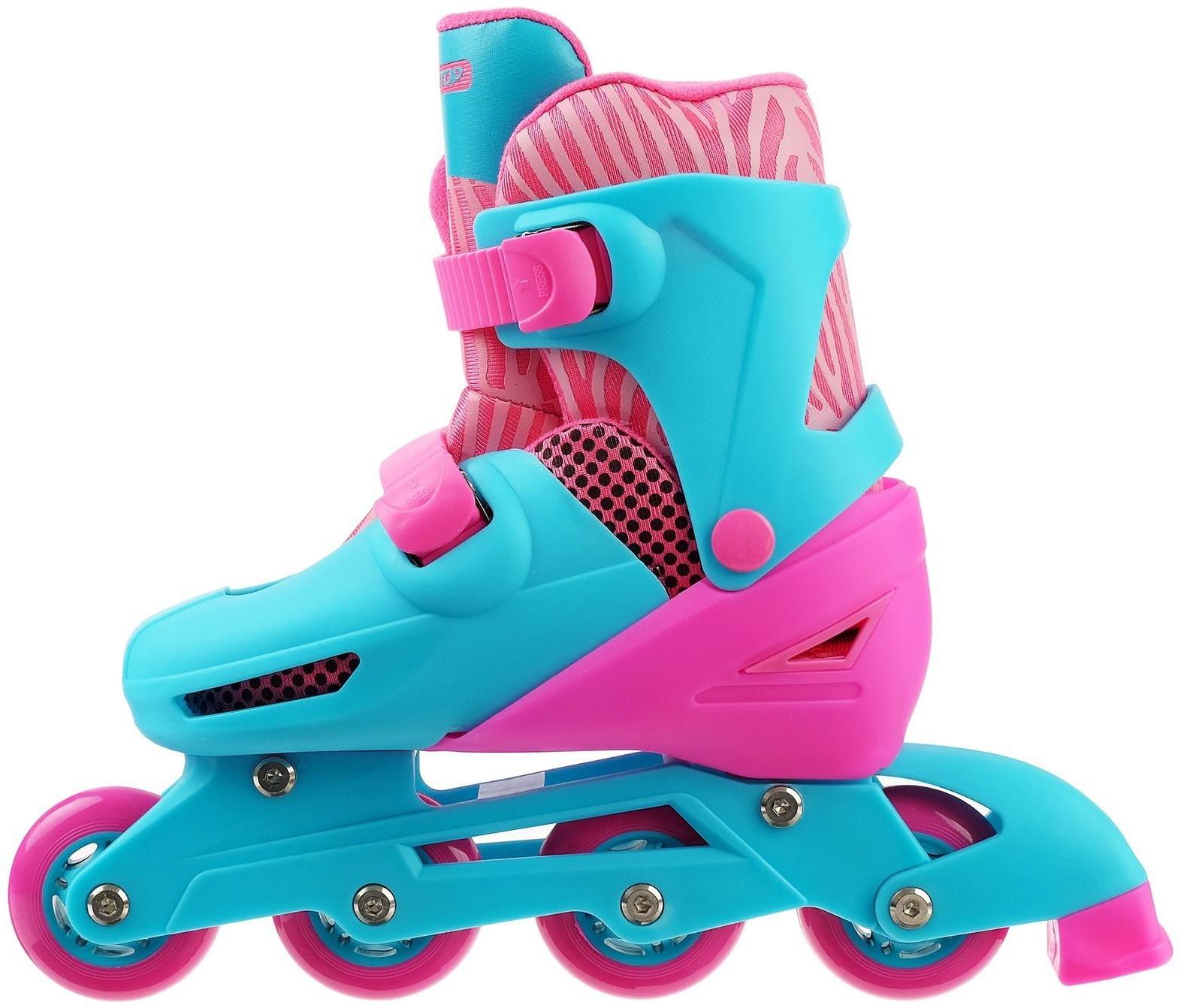 Роликовые коньки раздвижные, размер 30-33, колёса PVC 64 мм, пластиковая рама