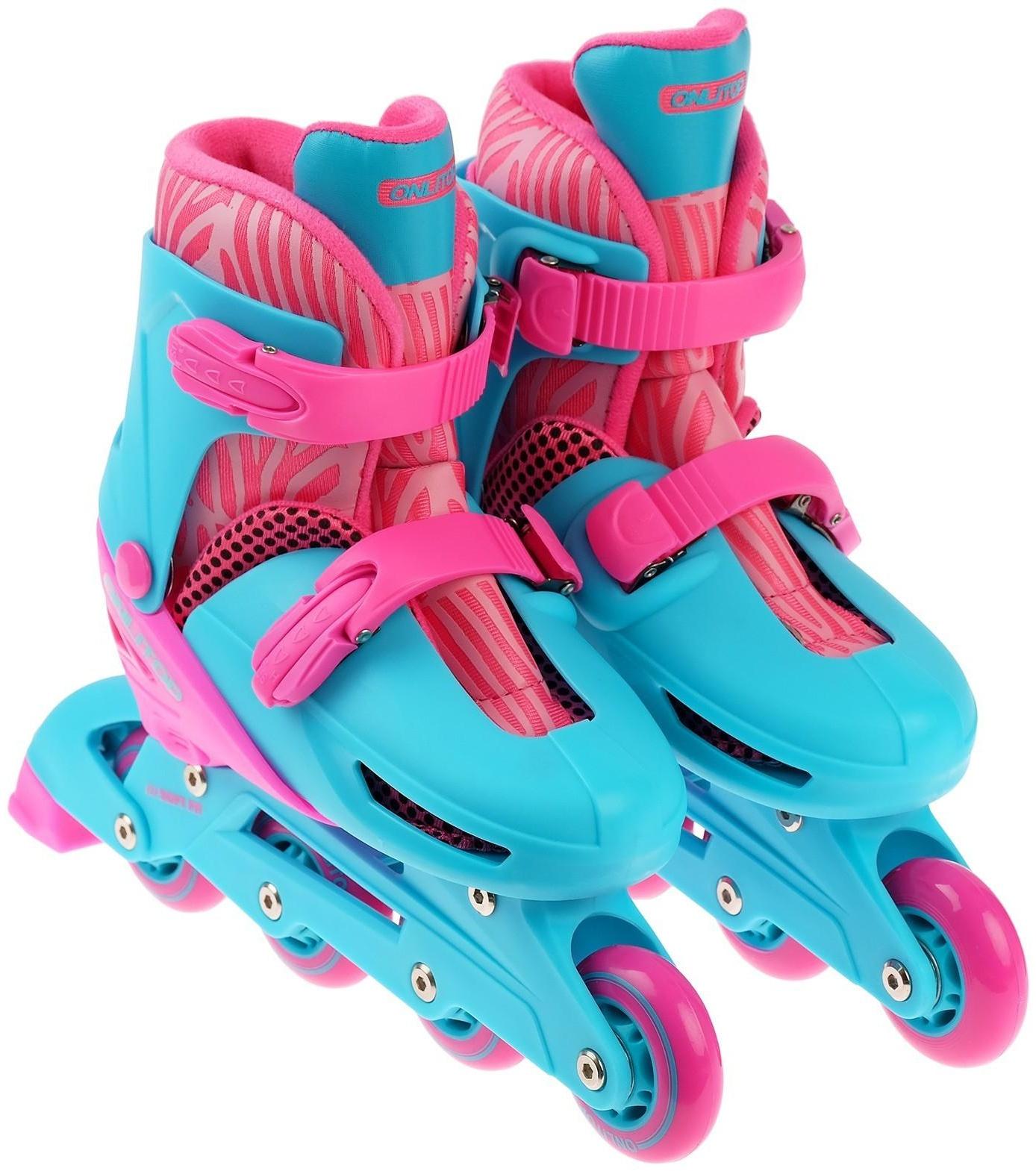 Роликовые коньки раздвижные, размер 34-37, колёса PVC 64 мм, пластиковая рама