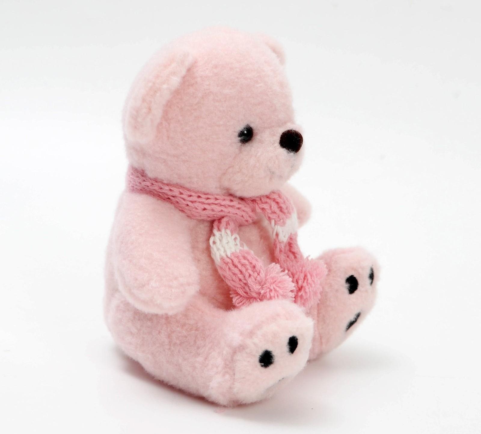 Мягкая игрушка «Мишка в шарфике», цвет розовый