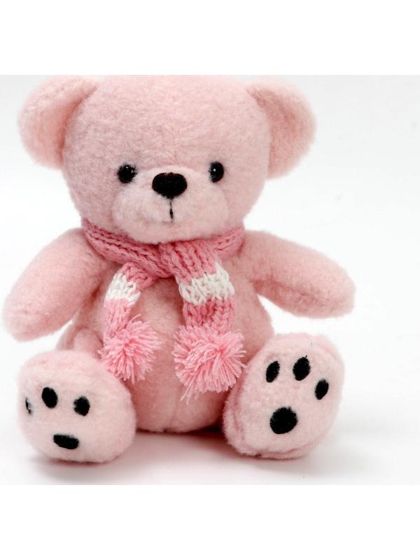 Мягкая игрушка «Мишка в шарфике», цвет розовый