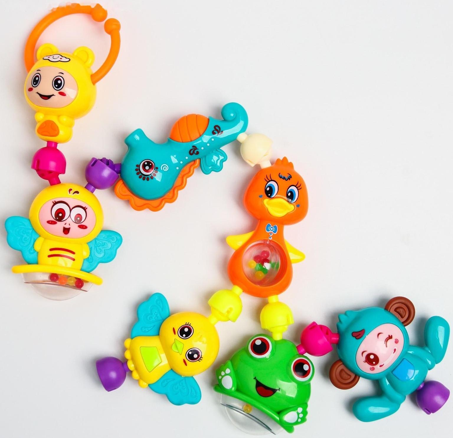 Набор погремушек «Собери меня», 7 шт, яркие цвета