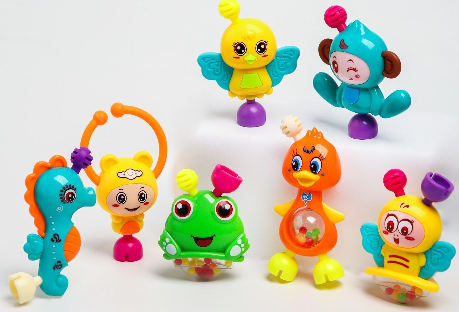 Набор погремушек «Собери меня», 7 шт, яркие цвета
