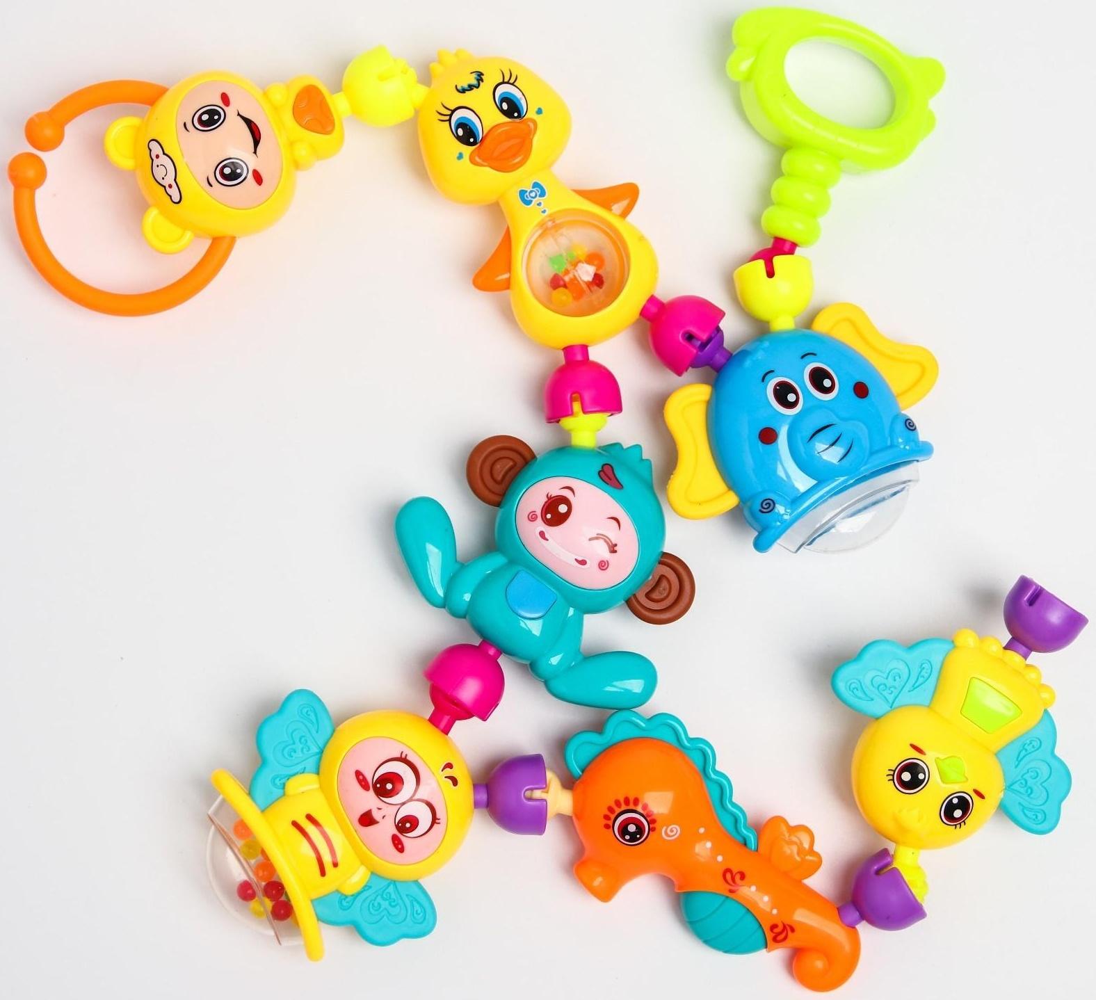 Набор погремушек «Собери меня», 9 шт, яркие цвета