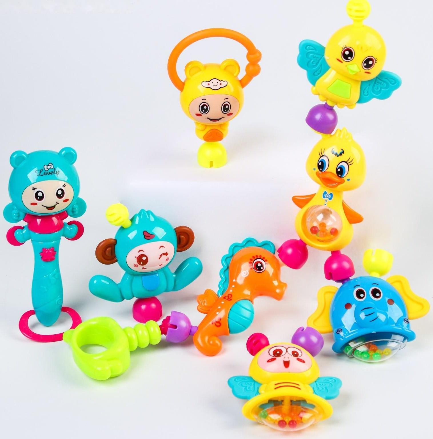 Набор погремушек «Собери меня», 9 шт, яркие цвета