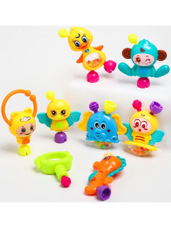 Набор погремушек «Собери меня», 9 шт, яркие цвета