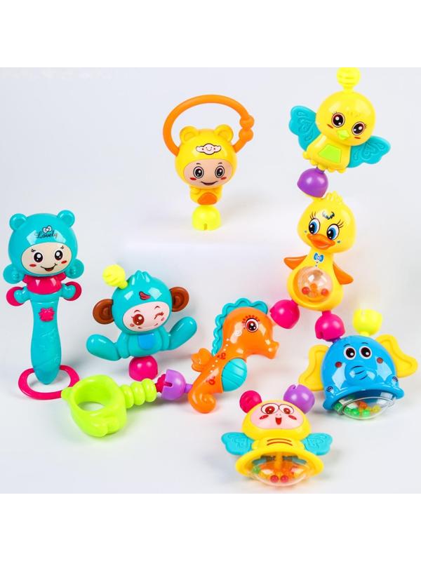 Набор погремушек «Собери меня», 9 шт, яркие цвета