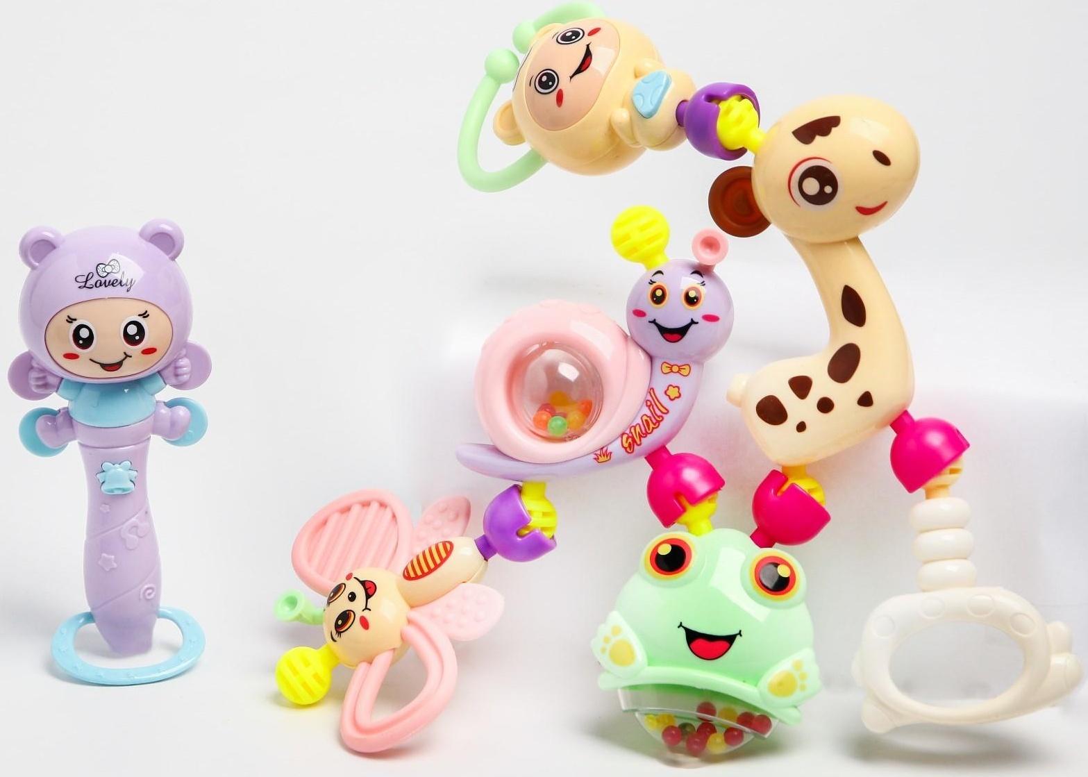 Набор погремушек «Собери меня», 7 шт, нежные цвета