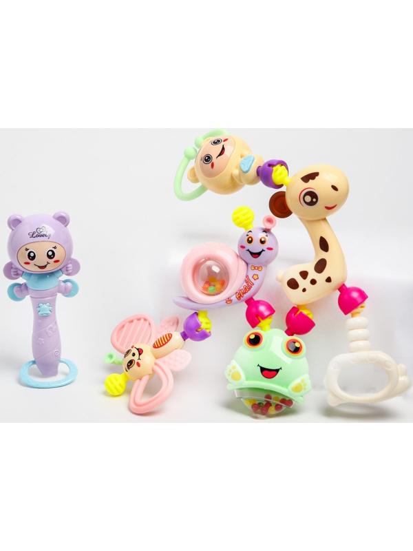 Набор погремушек «Собери меня», 7 шт, нежные цвета
