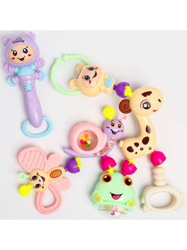 Набор погремушек «Собери меня», 7 шт, нежные цвета