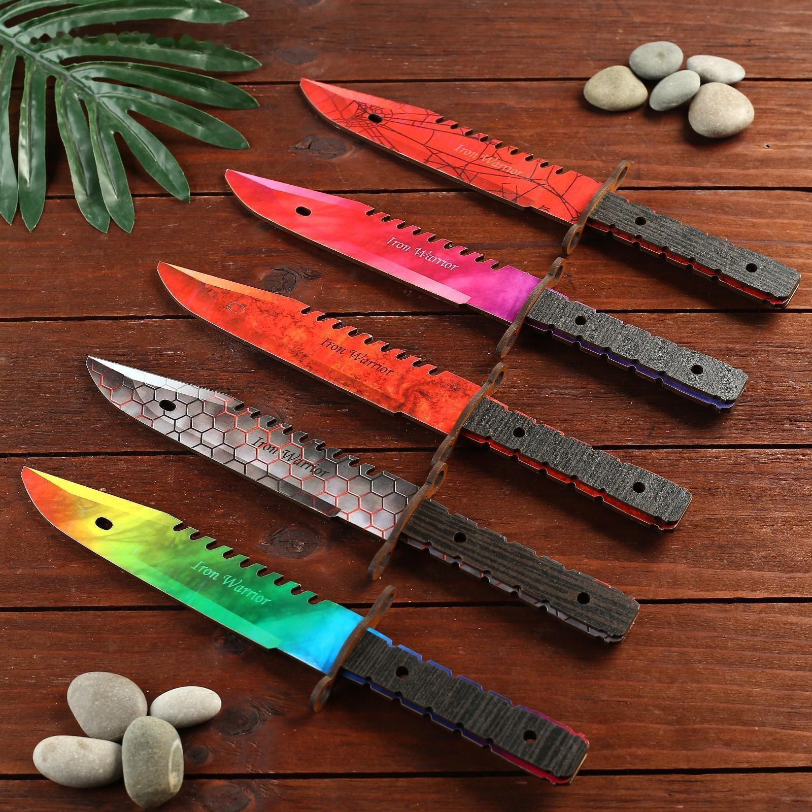 Сувенир деревянный нож 2 модификация, 5 расцветов в фасовке, МИКС