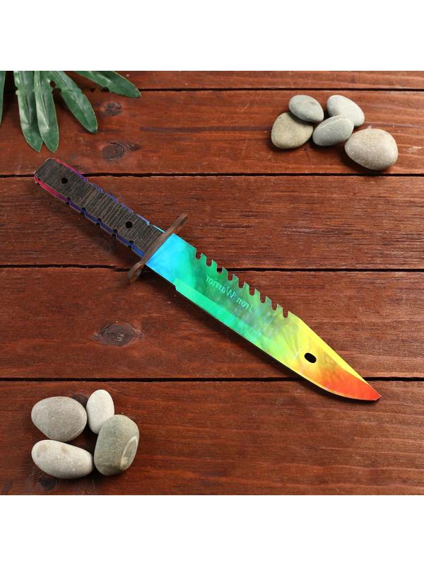 Сувенир деревянный нож 2 модификация, 5 расцветов в фасовке, МИКС