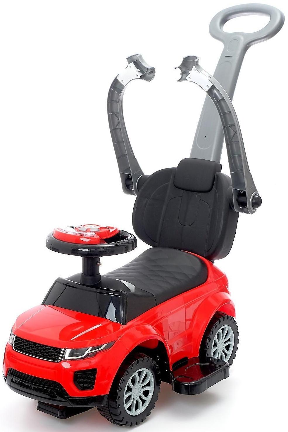 Толокар - каталка «Тачка», с родительской ручкой, цвет красный