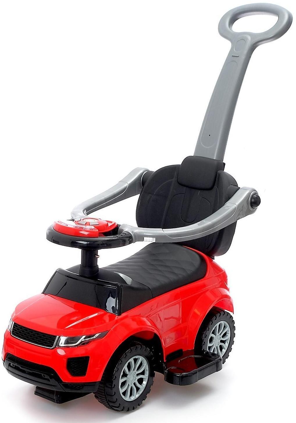 Толокар - каталка «Тачка», с родительской ручкой, цвет красный