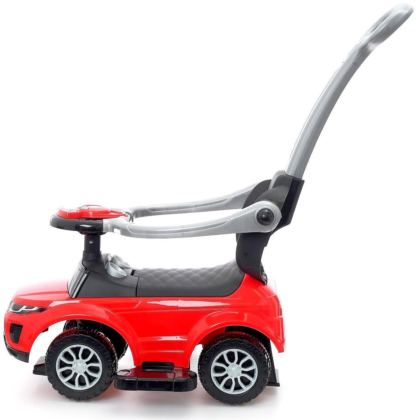 Толокар - каталка «Тачка», с родительской ручкой, цвет красный