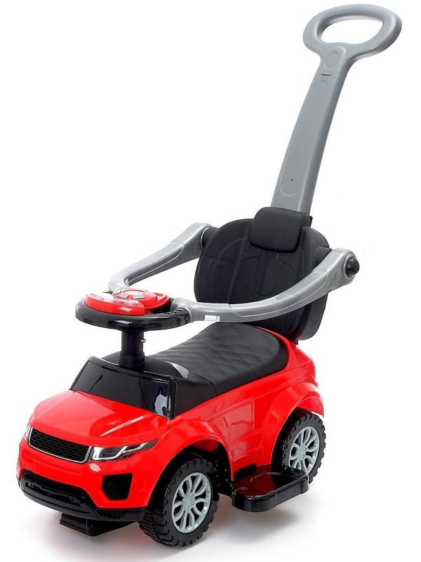 Толокар - каталка «Тачка», с родительской ручкой, цвет красный