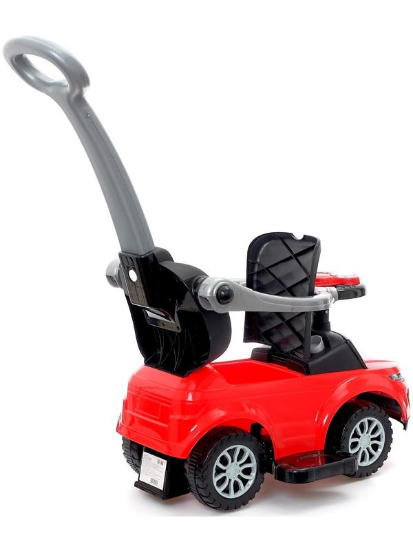 Толокар - каталка «Тачка», с родительской ручкой, цвет красный