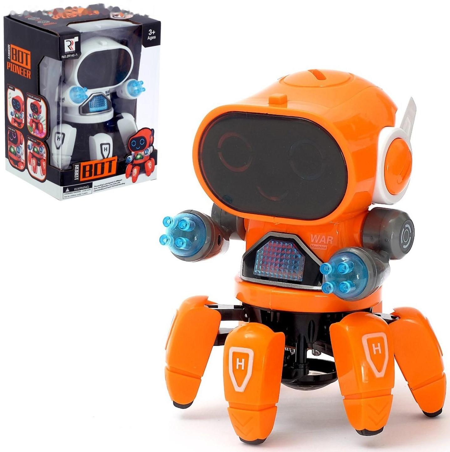 Робот «Осьминожик», световые эффекты, работает от батареек, цвета МИКС