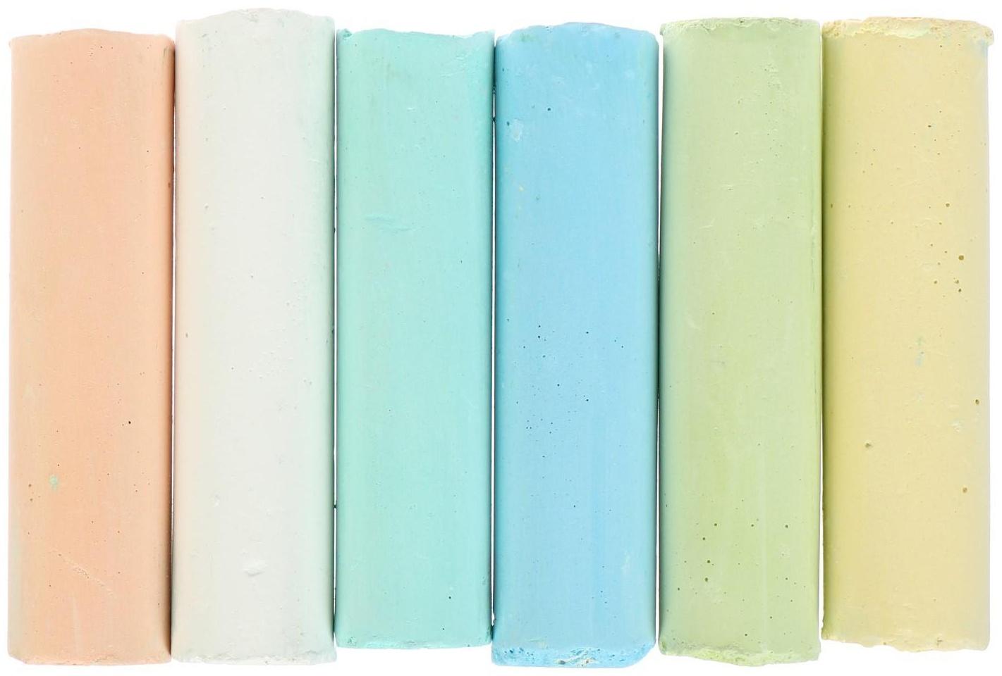 Мелки цветные для асфальта 6 штук 