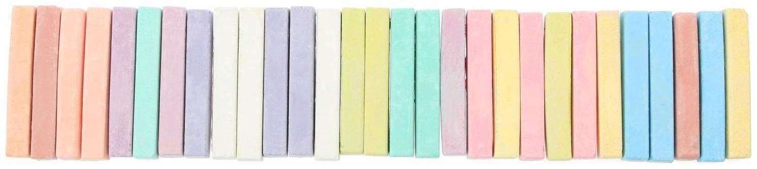 Мелки цветные для асфальта 29 штук, 10 цветов 